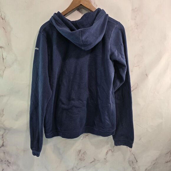 Columbia Hoodie Youth XL Navy White Spellout Sweatshirt Pullover Boys Trek Blue - Picture 4 of 12